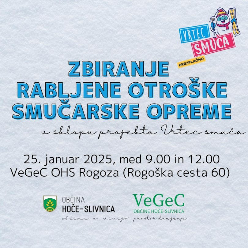 Zbiranje rabljene otroške smučarske opreme v sklopu projekta Vrtec smuča